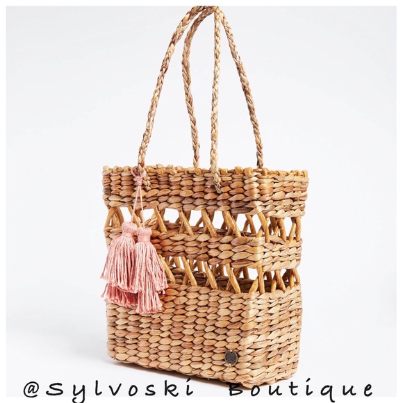 🔥Billabong Wild Heart Beige Woven Handbag NWT - Picture 3 of 8